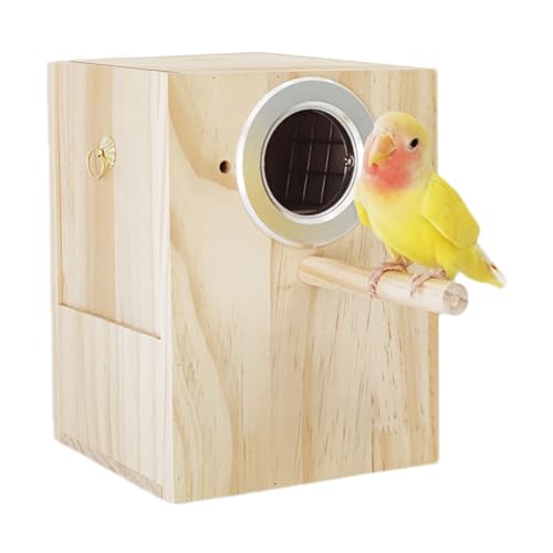 Vogelzuchtbox | Vogelkasten aus Holz mit Sitzstange | Vogelkäfigzubehör für Nymphensittiche, Turteltauben, Papageien und kleine bis mittelgroße Vögel, Vogelspielzeug von Rosixehird