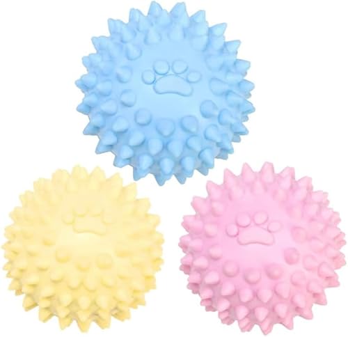Rosojodg Buntes Kauspielzeug für Hunde, aggressives Kauen, mittelgroßer Quietschball, Hundespielzeug, stacheliger TPR-Ball, kein Quietschen, Kauspielzeug für aggressive schwere Kauer, Welpen Rosojodg Buntes Kauspielzeug für Hunde, aggressives Kauen, mittelgroßer Quietschball, Hundespielzeug, stacheliger TPR-Ball, kein Quietschen, Kauspielzeug für aggressive schwere Kauer, Welpen von Rosojodg