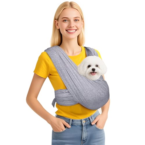 Hundetragetasche, Haustier-Tragetücher vorne, verstellbare Hundetragetaschen für kleine Hunde, tragbare Haustier-Tragetasche für Hunde, Hunderucksack-Tragetasche (Grau) von Rosvola