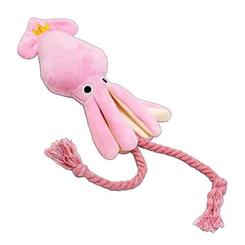 Plüschschnurspielzeug, Bequemes Interaktives Hundeplüschspielzeug, Süßer Rosafarbener Oktopus für Haustiere von Rosvola