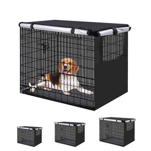 Rosvola Hundekäfig-Abdeckung, wasserdicht, Oxford-Gewebe, winddicht, mit belüfteten Fenstern (L) von Rosvola