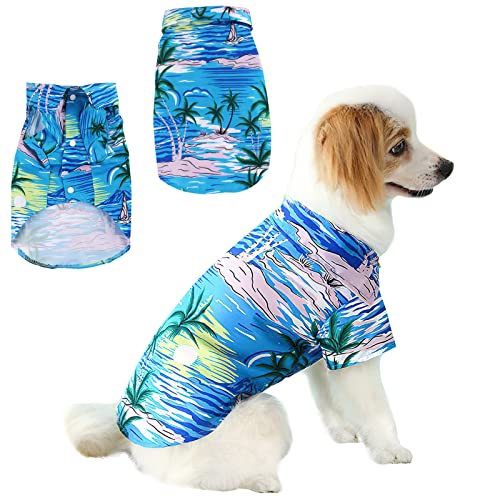 Hunde Hawaii Hemd, RosyFate T-Shirt für Hunde Sommer, Hunde Hemd Sommer, Atmungsaktives Bequemes, Hundeweste Sommer, Hunde Kleidung für Kleine und Mittlere Hunde(M) von RosyFate