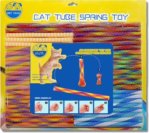 RosyLife 44 Packungen Katzenschlauch-Spielzeug, buntes Katzenschlauch-Frühlingsspielzeug, interaktives Katzenspielzeug für Indoor-Katzen, zieht Katzen zum Schwaten, Beißen, Jagen an (zufällige Farbe RosyLife 44 Packungen Katzenschlauch-Spielzeug, buntes Katzenschlauch-Frühlingsspielzeug, interaktives Katzenspielzeug für Indoor-Katzen, zieht Katzen zum Schwaten, Beißen, Jagen an (zufällige Farbe von RosyLife