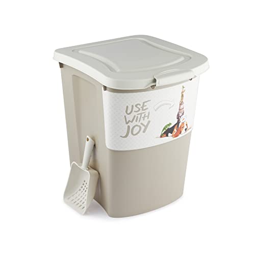 Rotho Archie Tierfutterbehälter 38l mit Deckel, Kunststoff (PP) BPA-frei, mehrfarbig, 38l (41.0 x 37.0 x 50.0 cm) von Rotho