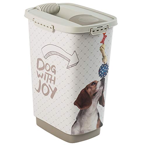 Rotho MyPet Cody Tierfutterbehälter 25l mit Deckel und Schüttvorrichtung, Kunststoff (PP) BPA-frei, anthrazit/weiss, 25l (33.0 x 25.0 x 46.3 cm) von Rotho MyPet