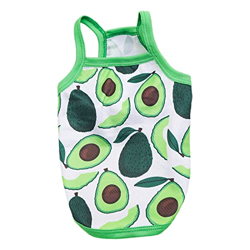 Rotyroya Haustier-T-Shirt Avocado-Muster-Sommer-Hundekleidung ärmellos für Yorkshire-französische Bulldogge Grün M Rotyroya Haustier-T-Shirt Avocado-Muster-Sommer-Hundekleidung ärmellos für Yorkshire-französische Bulldogge Grün M von Rotyroya