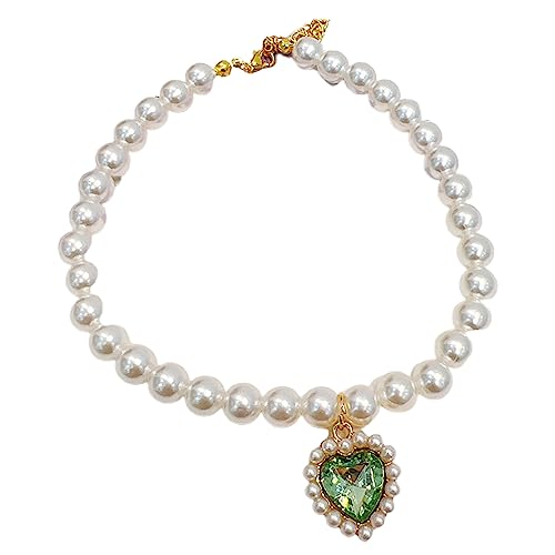 Rotyroya Haustierhalsband, Katze, Kleiner Hund, Welpe, Halsband, Schmuck, Liebesherz, gefälschter Kristall, Haustierzubehör Grün M Rotyroya Haustierhalsband, Katze, Kleiner Hund, Welpe, Halsband, Schmuck, Liebesherz, gefälschter Kristall, Haustierzubehör Grün M von Rotyroya