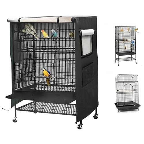Rouloudun Vogelkäfigabdeckung 38x23.6x51 Universal 210d wasserdichte Käfigabdeckung Good Night Blackout & Atmungsfreie Vogel für Critter Katze für kleine Tier Privatsphäre & Comfort Cove von Rouloudun