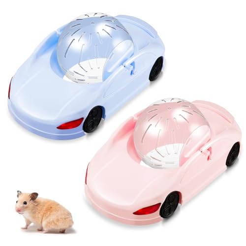 RoundFunny 2 Stück Hamster Running Gymnastikball Auto Lustiges Fitnessrad Spielzeug 29,5 x 16,5 x 12 cm für Hamster Kleintiere von RoundFunny