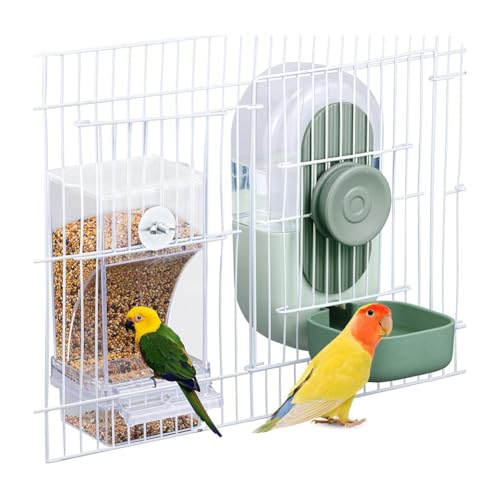 Roxvue Sauberes Vogelfutter- und Wasserspender-Set - Automatische Fütterung und Flüssigkeitszufuhr, Sittichkäfig-Zubehör für Papageien Roxvue Sauberes Vogelfutter- und Wasserspender-Set - Automatische Fütterung und Flüssigkeitszufuhr, Sittichkäfig-Zubehör für Papageien von Roxvue