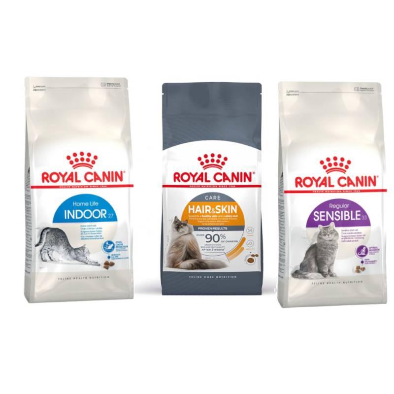 Royal Canin Probierpaket 3 x 400 g - Sensible 33 + Hair & Skin + Indoor 27 Royal Canin Probierpaket 3 x 400 g - Sensible 33 + Hair & Skin + Indoor 27 von Royal Canin Care Nutrition