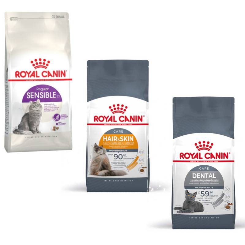 Royal Canin Probierpaket 3 x 400 g - Sensible 33 + Hair & Skin + Oral Care Royal Canin Probierpaket 3 x 400 g - Sensible 33 + Hair & Skin + Oral Care von Royal Canin Care Nutrition