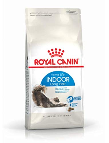 Royal Canin Home Life Katzenfutter, langes Haar, für drinnen, 4 kg, mit Hocker, geruchsreduzierend und Moderate Kalorien für Katzen von Royal Canin Home