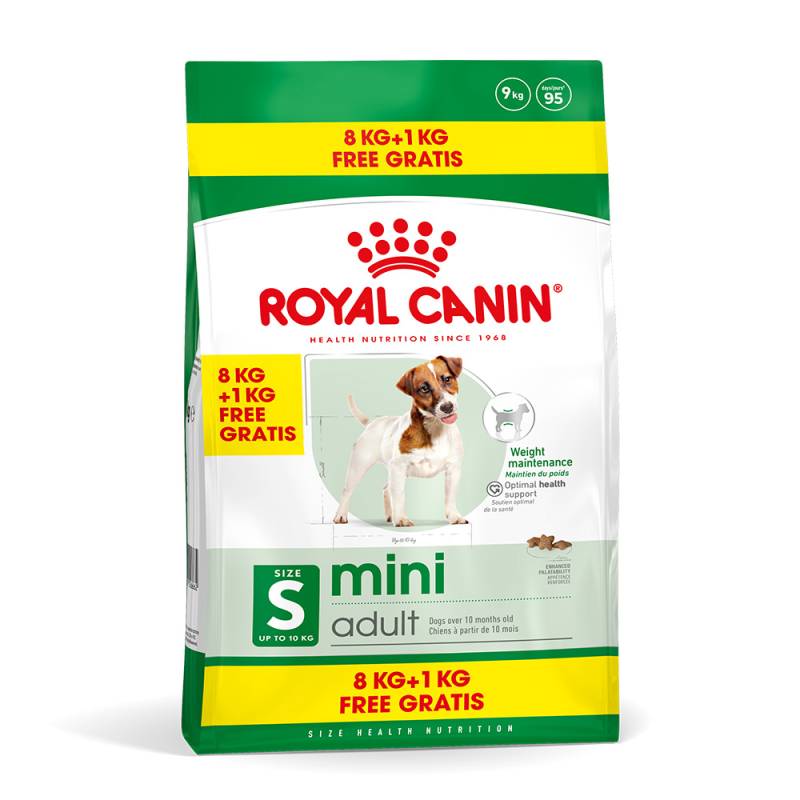 1 kg / 3 kg gratis! 9 kg / 18 kg Royal Canin Adult im Bonusbag - Mini (8 kg + 1 kg) von Royal Canin Size