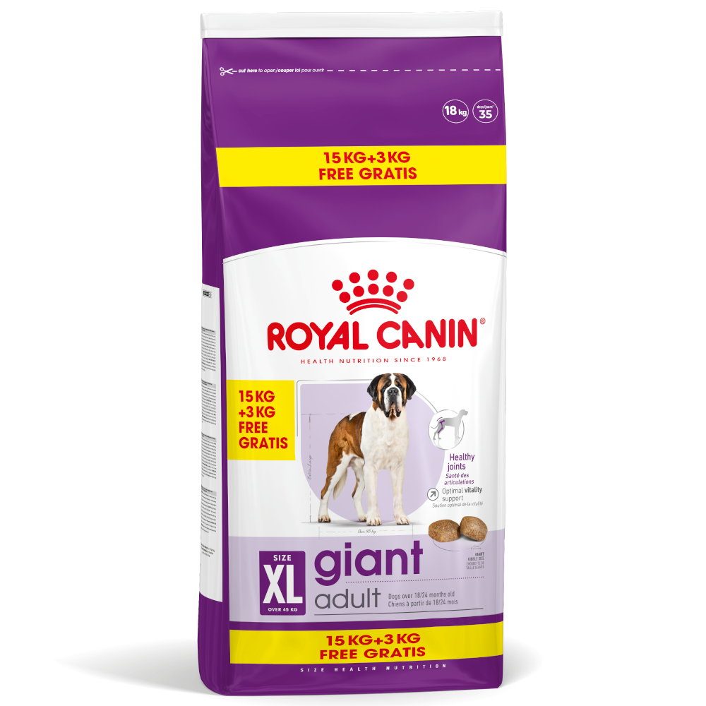 1 kg / 3 kg gratis! 9 kg / 18 kg Royal Canin Size im Bonusbag - Giant Adult (15 kg + 3 kg gratis!) von Royal Canin Size