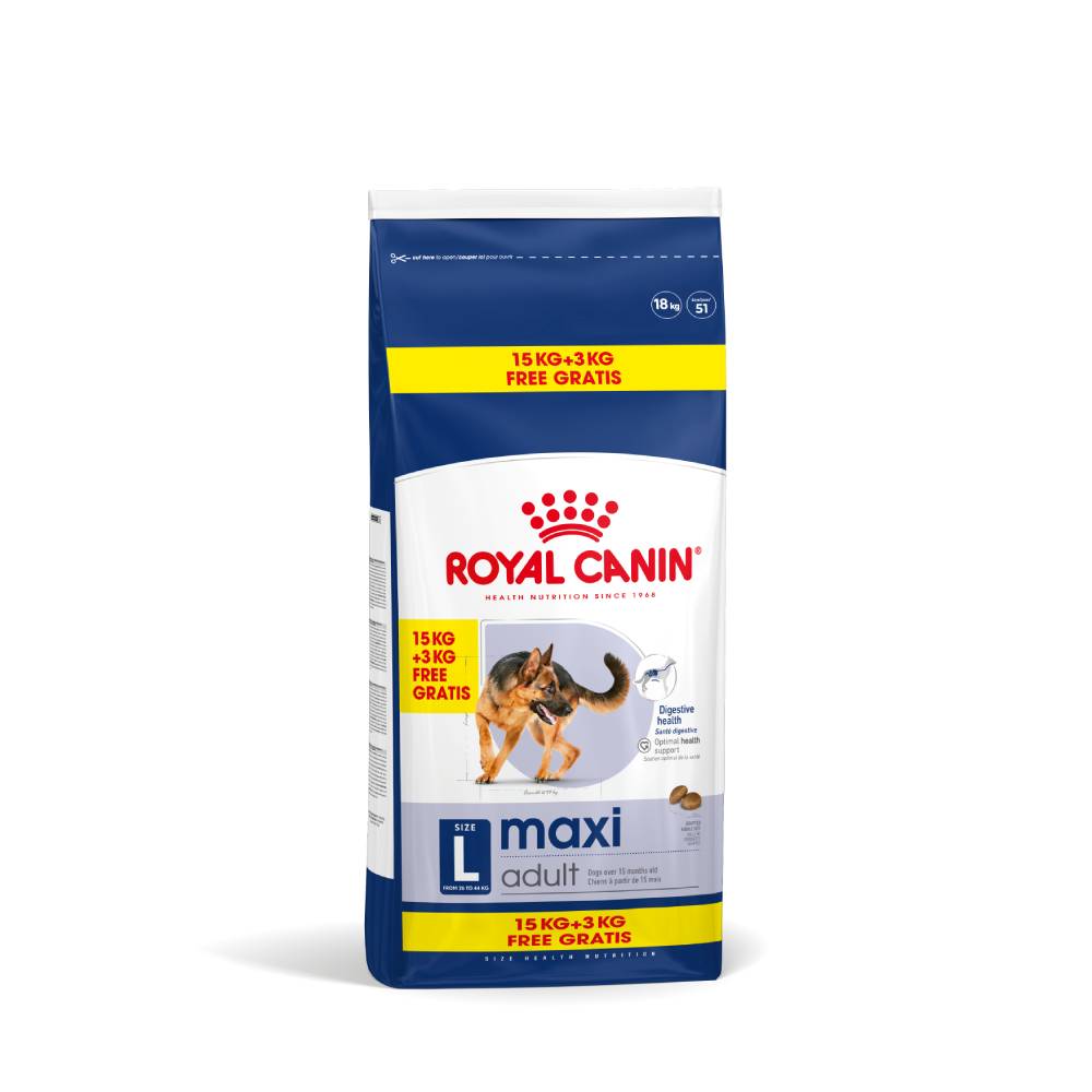 Royal Canin Maxi Adult - 15 kg + 3 kg gratis! von Royal Canin Size