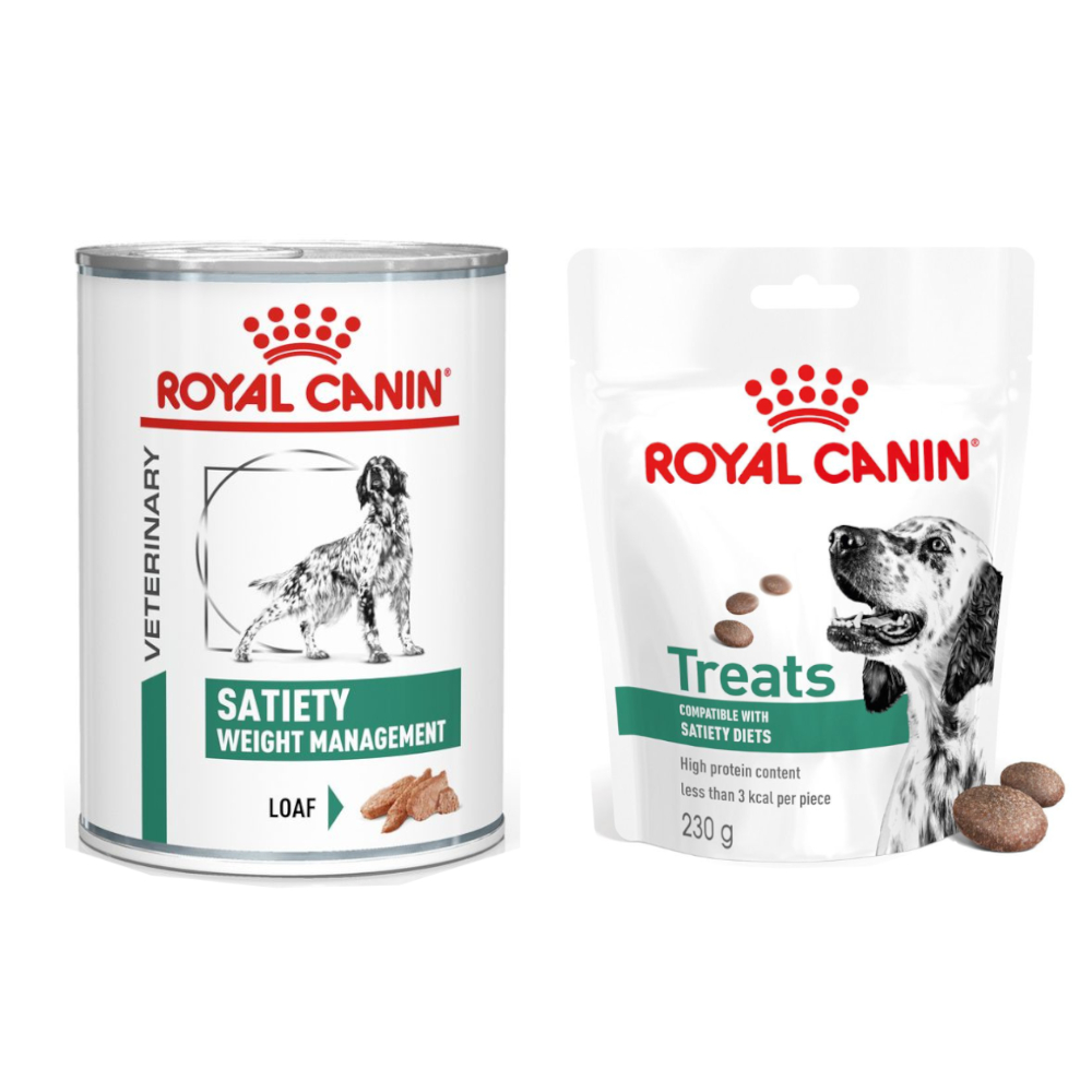 12 x 410 g Royal Canin Veterinary Canine + 3 x 230 g Snacks gratis! - Satiety Weight Management Mousse von Royal Canin Veterinary Diet