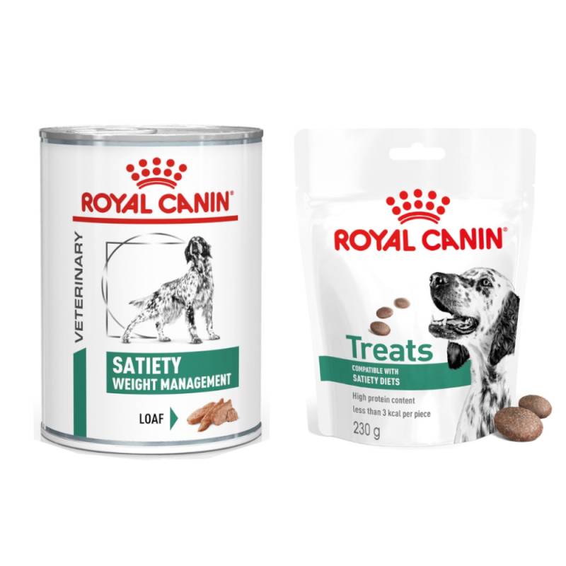 12 x 410 g Royal Canin Veterinary Canine + 3 x 230 g Snacks gratis! - Satiety Weight Management Mousse von Royal Canin Veterinary Diet
