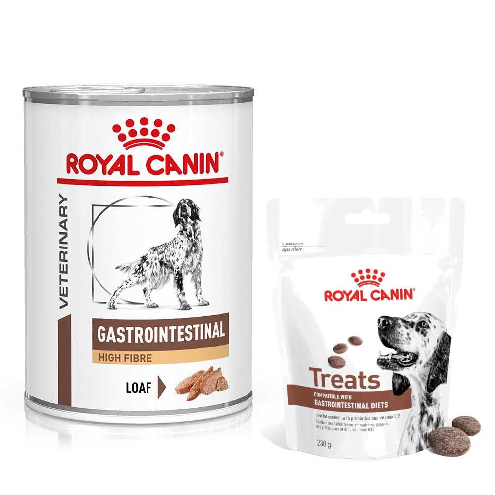Royal Canin Veterinary Canine Gastrointestinal + 230 g Snack gratis! - High Fiber Mousse (12 x 410 g) von Royal Canin Veterinary Diet