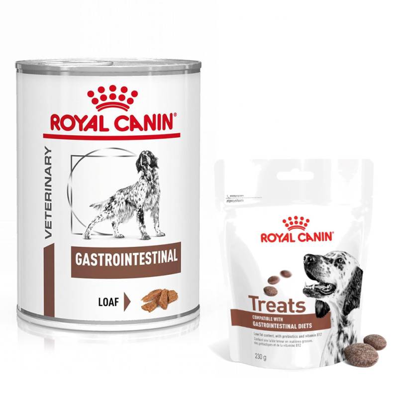 Royal Canin Veterinary Canine Gastrointestinal + 230 g Snack gratis! - Mousse (12 x 400 g) von Royal Canin Veterinary Diet