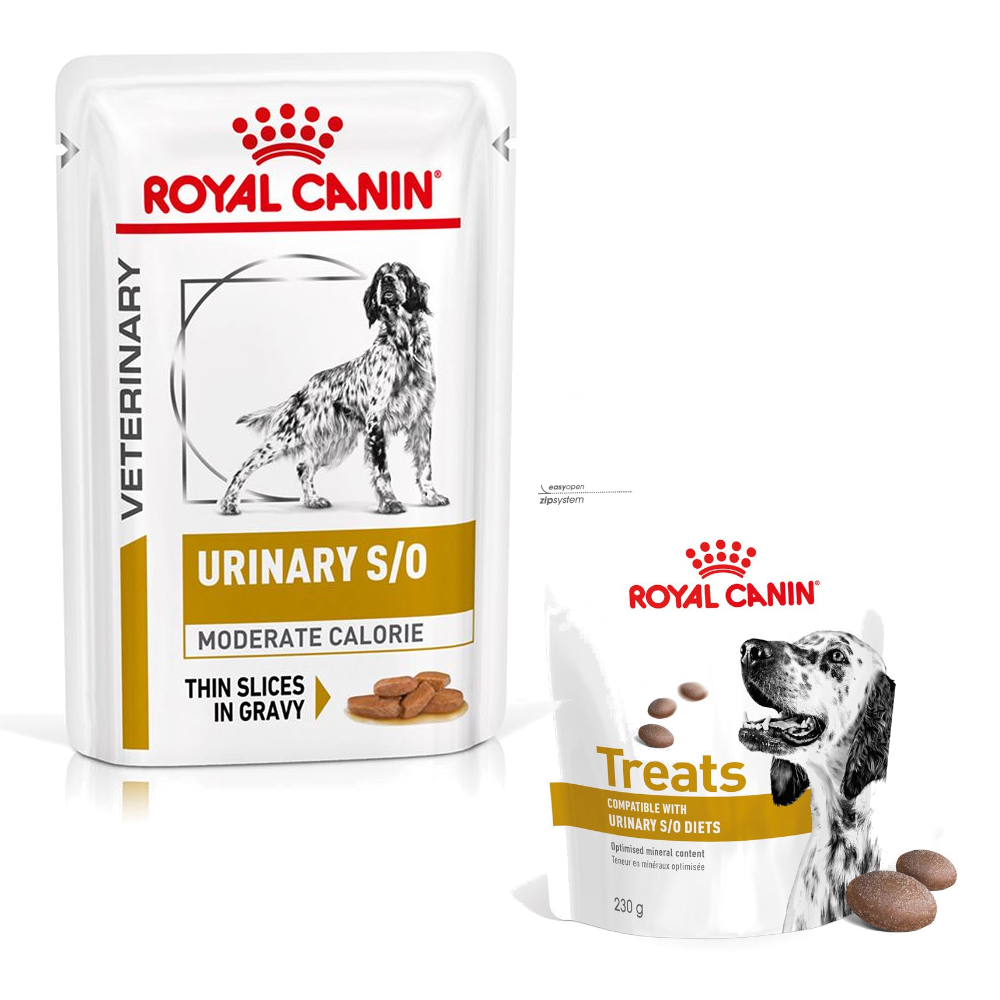 Royal Canin Veterinary Canine Urinary + 230 g Snack gratis! - Moderate Calorie (12 x 100 g) von Royal Canin Veterinary Diet