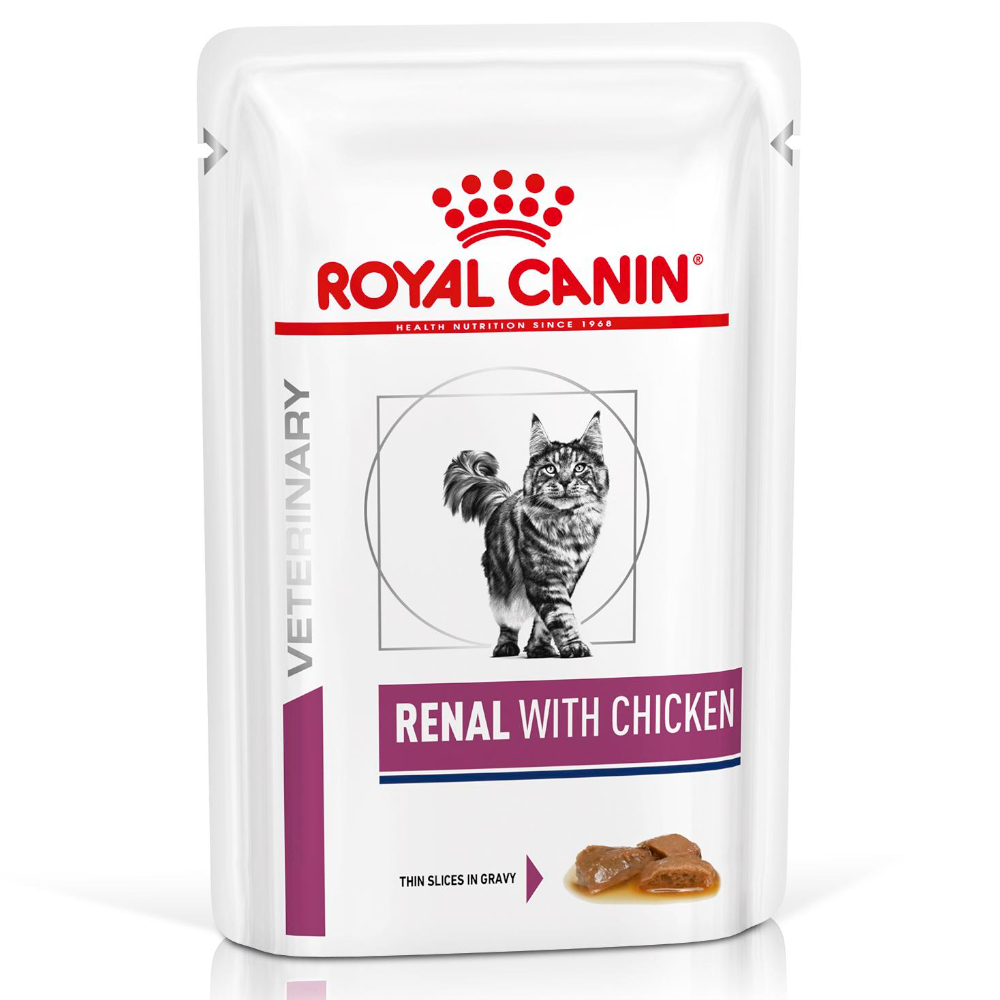 Royal Canin Veterinary Feline Renal in Soße - Mixpaket 24 x Huhn, 12 x Rind, 12 x Fisch (48 x 85 g) von Royal Canin Veterinary Diet
