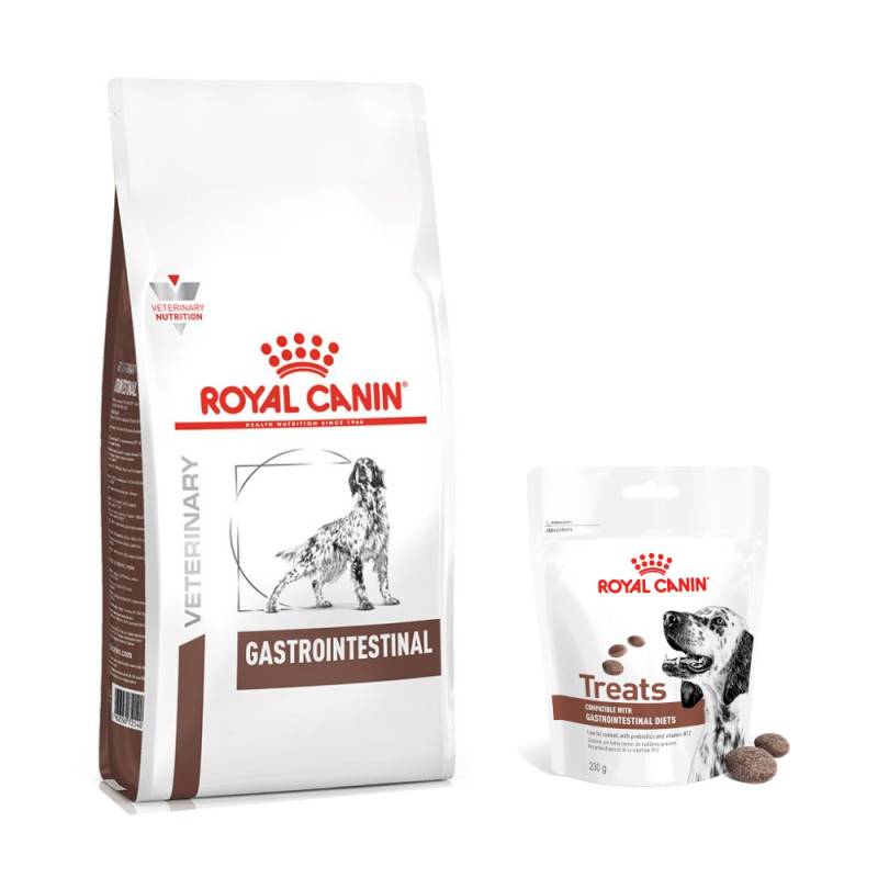 Royal Canin Veterinary Gastrointestinal + 3 x 230 g Snacks gratis! - 7,5 kg Adult von Royal Canin Veterinary Diet