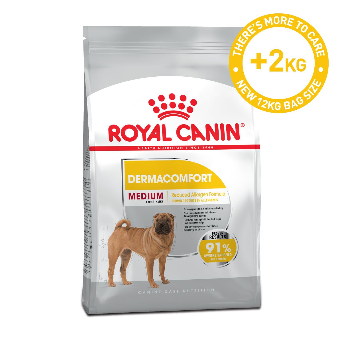 ROYAL CANIN DERMACOMFORT MEDIUM Trockenfutter für mittelgroße Hunde mit empfindlicher Haut 12kg von Royal Canin