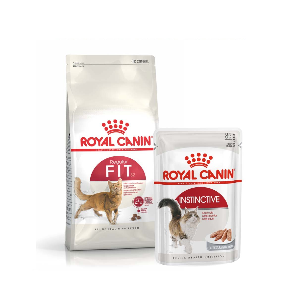ROYAL CANIN FIT Trockenfutter 10kg + INSTINCTIVE Nassfutter 48x85g von Royal Canin