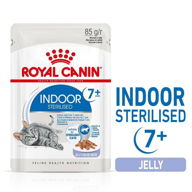ROYAL CANIN INDOOR 7+ Sterilised in Gelee Nassfutter für Wohnungskatzen ab 7 Jahren 12x85g von Royal Canin