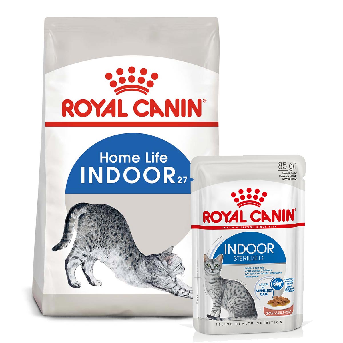 ROYAL CANIN INDOOR Trockenfutter 10kg + INDOOR Sterilised Nassfutter 48x85g von Royal Canin