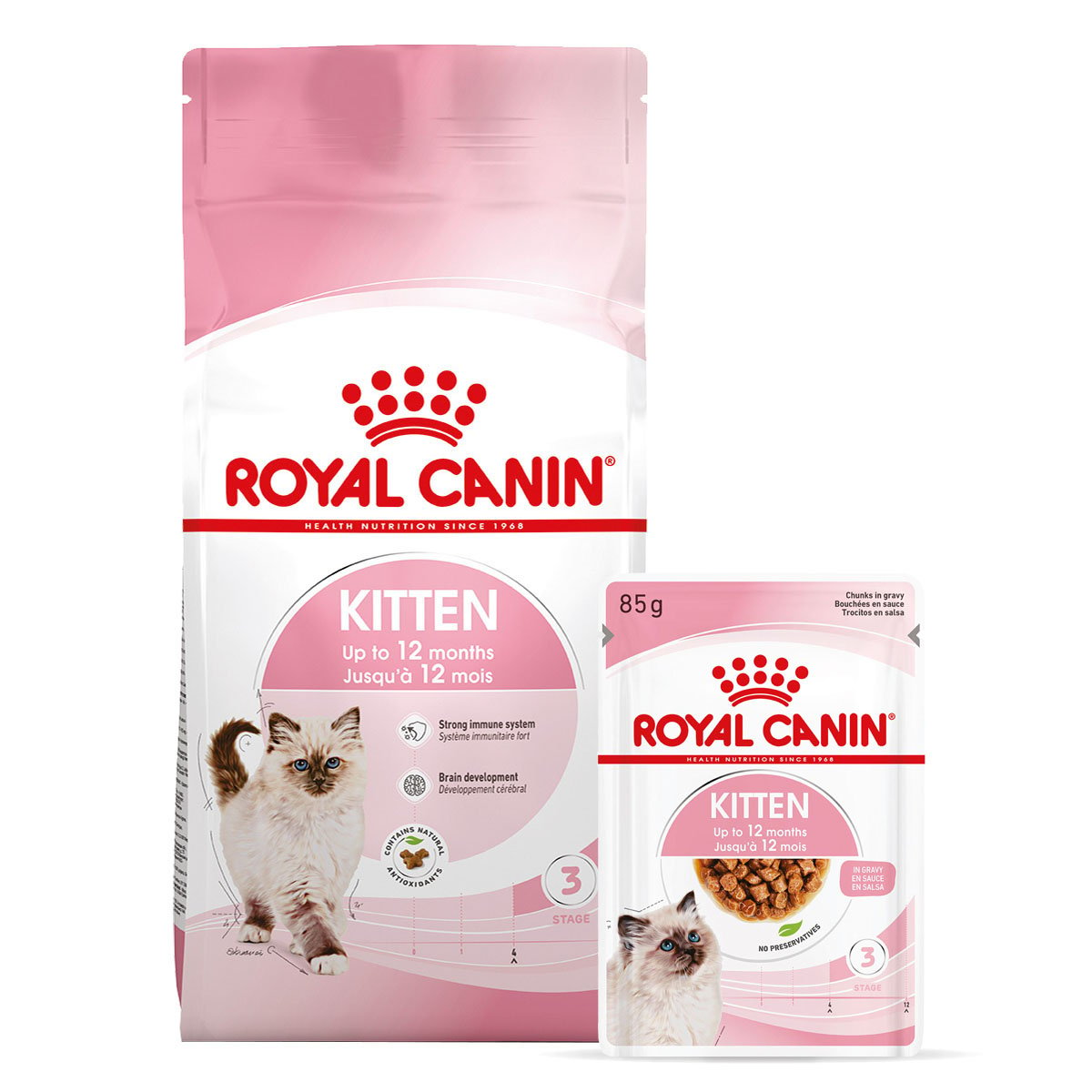 ROYAL CANIN KITTEN Trockenfutter 2kg + Nassfutter in Soße 12x85g von Royal Canin
