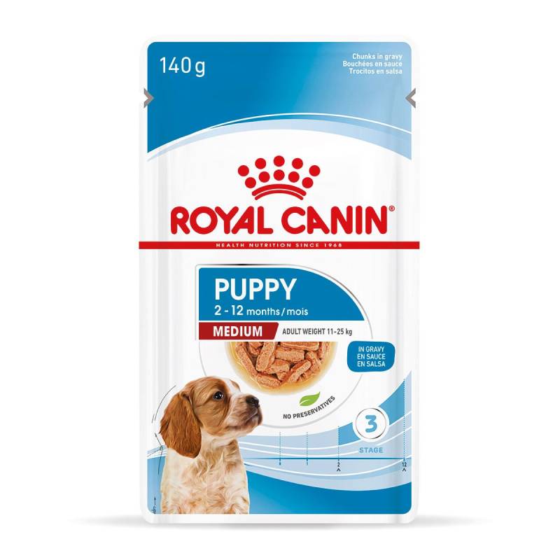 ROYAL CANIN MEDIUM PUPPY Welpenfutter nass für mittelgroße Hunde 10x140g von Royal Canin