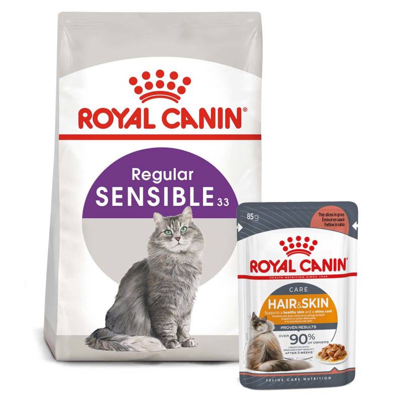 ROYAL CANIN SENSIBLE Trockenfutter 10kg + INTENSE BEAUTY Nassfutter 48x85g von Royal Canin