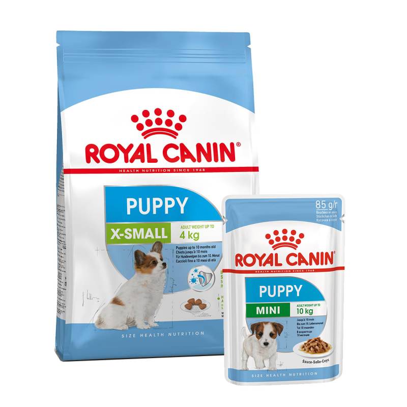 ROYAL CANIN X-Small Puppy 1,5kg + Mini Puppy in Soße 12x85g von Royal Canin