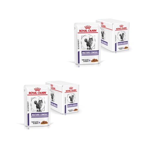 Royal Canin Mature Consult Feline | Doppelpack | 2 x 12 x 85g | In Soße | Alleinfuttermittel für Katzen | Für Katzen im höheren Alter zur optimalen Versorgung | Im Frischebeutel von Royal Canin