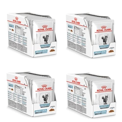 Royal Canin Veterinary Sensitivity Control | 4er Pack | 4 x 12 x 85 g | Diät-Alleinfuttermittel für ausgewachsene Katzen | Zur Minderung von Nährstoffintoleranzerscheinungen von ROYAL CANIN