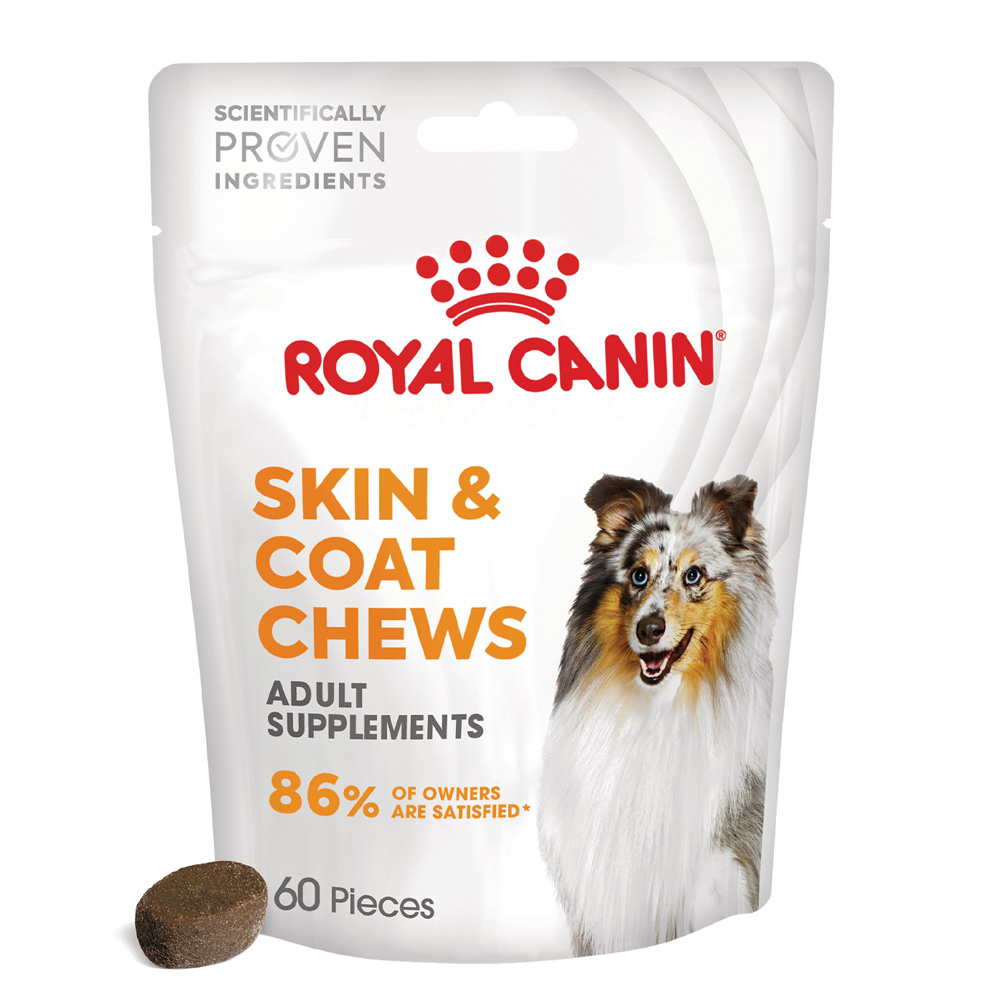 Royal Canin Skin & Coat Adult Supplement Kausnacks - Sparpaket: 2 x 240 g (120 Stück) Royal Canin Skin & Coat Adult Supplement Kausnacks - Sparpaket: 2 x 240 g (120 Stück) von Royal Canin