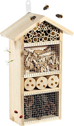Royal Gardineer Wildbienenhotel: Insektenhotel Flora - Nisthilfe für Nützlinge (Insektennistkasten, Insektennisthäuser, Schmetterling) von Royal Gardineer