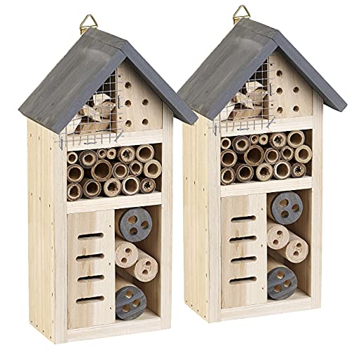 Royal Gardineer Insektennistkasten: 2er-Set Insektenhotels Linda, Nisthilfe für Nützlinge u.v.m. (Insektenwinterquartiere, Insektennistblock, Insektenschutz) von Royal Gardineer