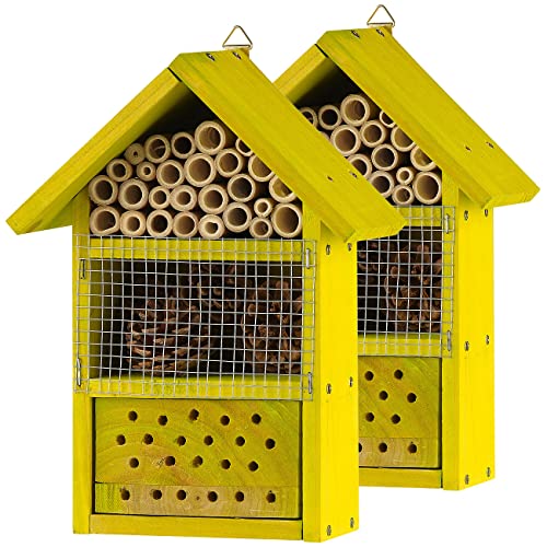 Royal Gardineer Insektenhotel Baukasten: 2er-Set Insektenhotel-Bausätze, Nisthilfe und Schutz, extra-tief (Insektenhotel groß, Bausatz Insektenhotel groß, Schmetterling) von Royal Gardineer