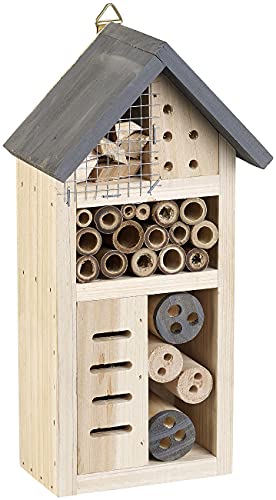 Royal Gardineer Insekten-Hotels: Insektenhotel Linda, Nisthilfe für Schädlingsbekämpfer und Nützlinge (Insektenüberwinterungshilfen, Insektenholzhaus, Insektenschutz) von Royal Gardineer