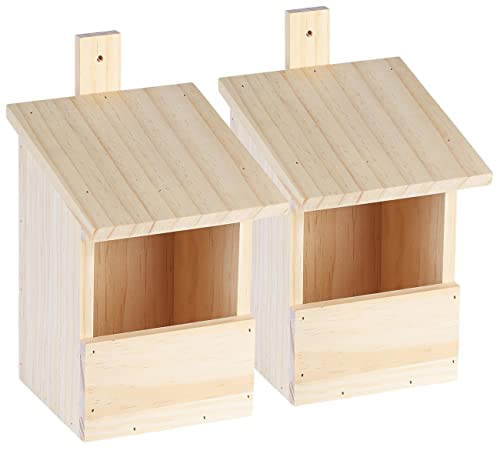 Royal Gardineer Vogelhaus Nistkästen: 2er-Set Vogel-Nistkästen zum Aufhängen an Baum oder Wand, vormontiert (Vogelhaus Holz, Vogel Hotel, Winter) von Royal Gardineer