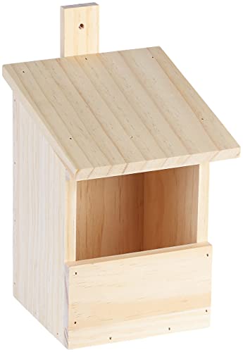 Royal Gardineer Wildvogel Nistkasten: Vogel-Nistkasten mit Halbhöhle, Massivholz vormontiert, zum Aufhängen (Nistkasten Holz, aus Naturholz, Bausatz) von Royal Gardineer