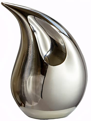 Royal Rapture Cremation Urn for Ashes Human Adult Memorial Funeral Teardrop 8" and 12" Height (12", Silver) von Royal Rapture