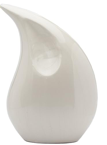 Royal Rapture Cremation Urn for Ashes Human Adult Memorial Funeral Teardrop 8" and 12" Height (12", White) von Royal Rapture