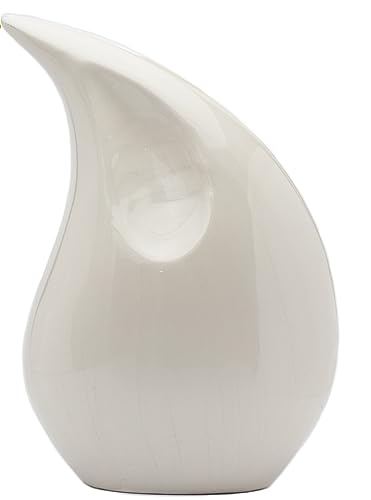 Royal Rapture Urn for Ashes Cremation Memorial Funeral Teardrop Jar Love Urns Decorative Human Adult Child (White, 12") RT01-05 von Royal Rapture
