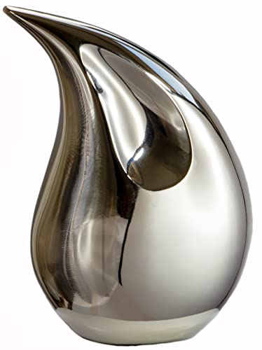 Royal Rapture Urn for Ashes Cremation Memorial Funeral Teardrop Jar Love Urns Decorative Human Adult Child (Silver, 8") RT01-03 von Royal Rapture