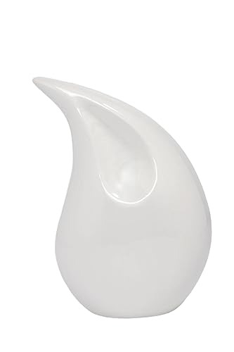 Royal Rapture Urn for Ashes Cremation Memorial Funeral Teardrop Jar Love Urns Decorative Human Adult Child (White, 8") RT01-01 von Royal Rapture