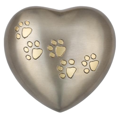 Royal Rapture Urn for Ashes Paw Heart Funeral Cremation Memorial Keepsake Pet Dog Cat |Without Stand (Pewter 5") RHP03-03 von Royal Rapture
